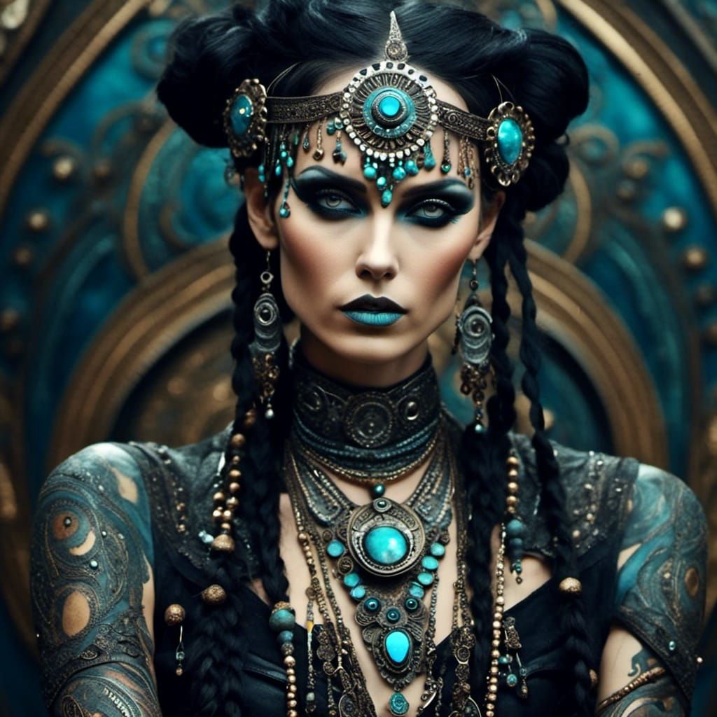 Cosmic Psychedelic Druidess in DreamPunk Style