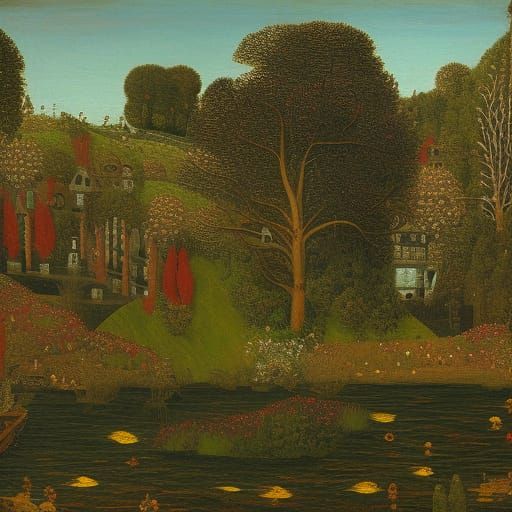 Psychedelic Landscape in Expressionist Abstract Style