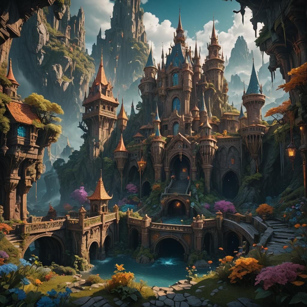 Fantastical Matte Painting with Intricate Details