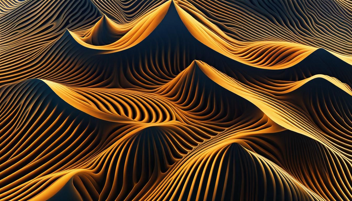 Fractal Aerial View of Mountain with Abstract Elements