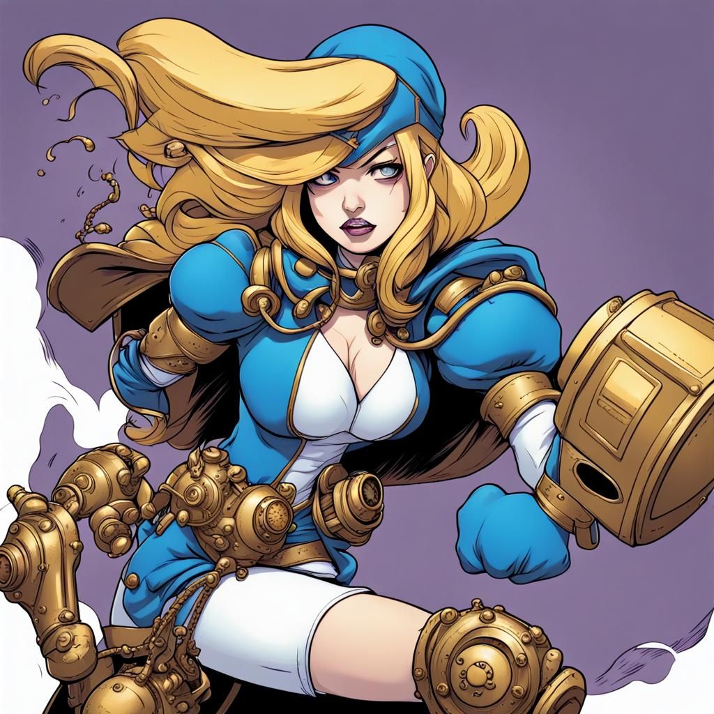 Steampunk Superhero Knocks Out Thanos: Manhwa Style