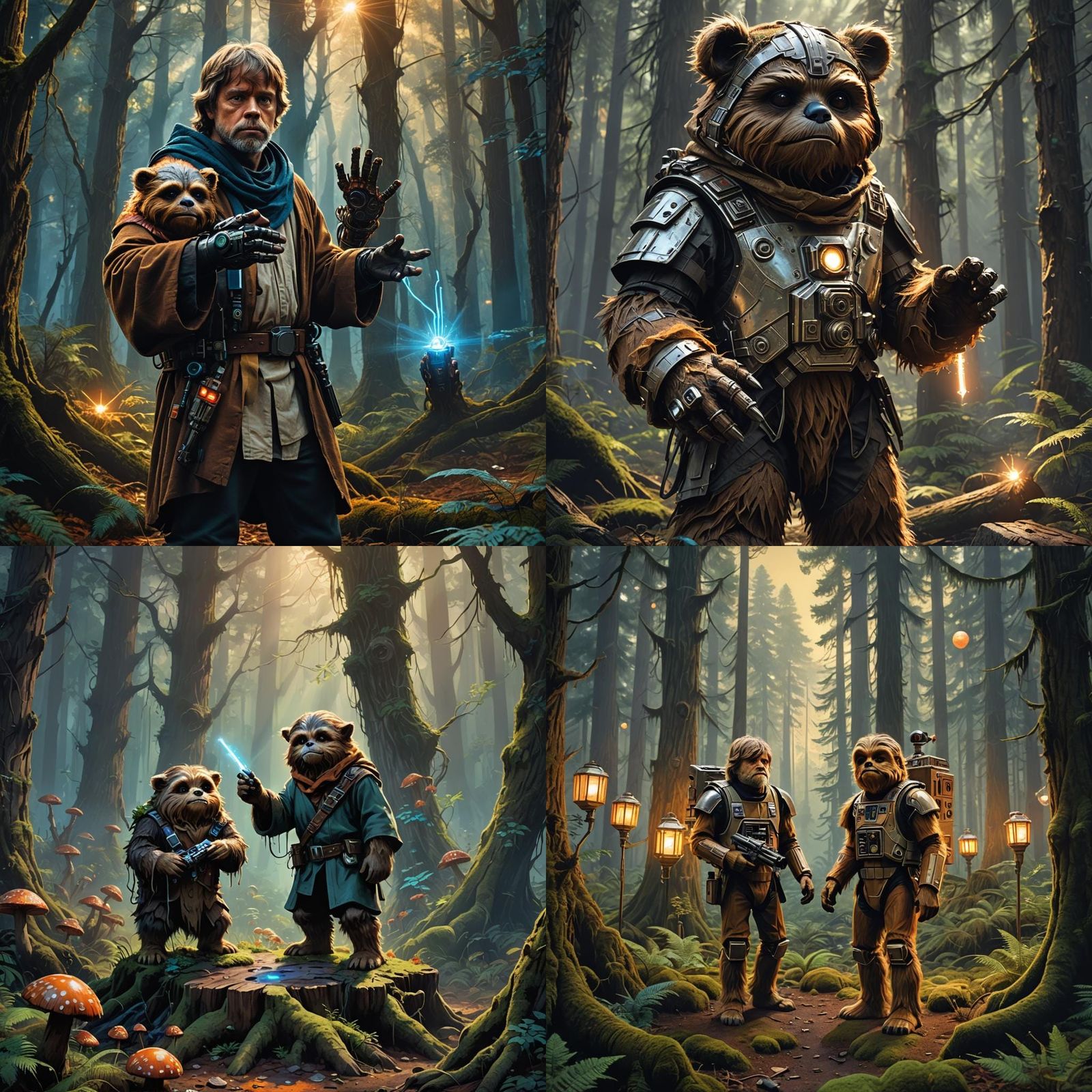 Luke Skywalker Ewok Detailed Matte Painting