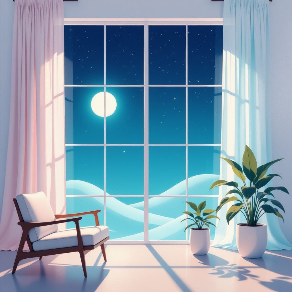 Ethereal Minimalist Painting with Pastel Gradients