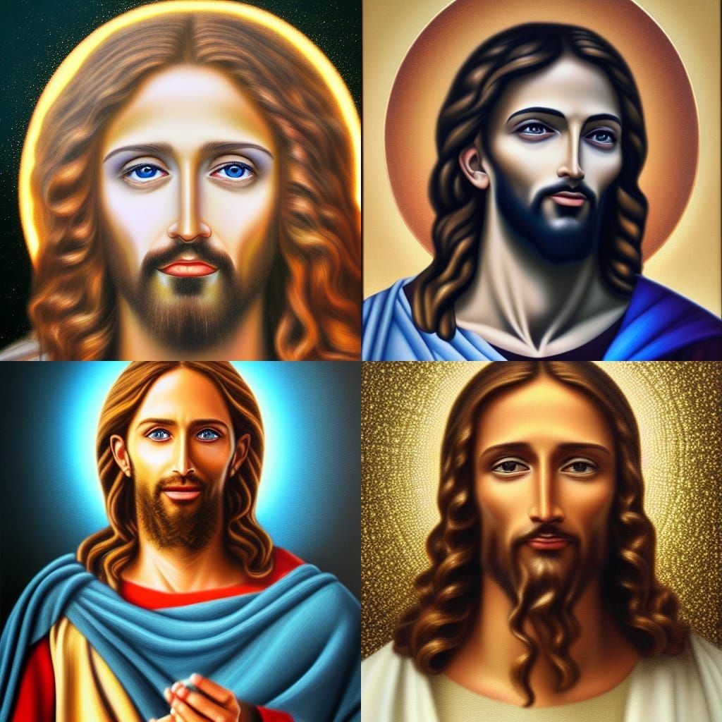 Hyperrealistic Oil Painting of Radiant Jesus Christ