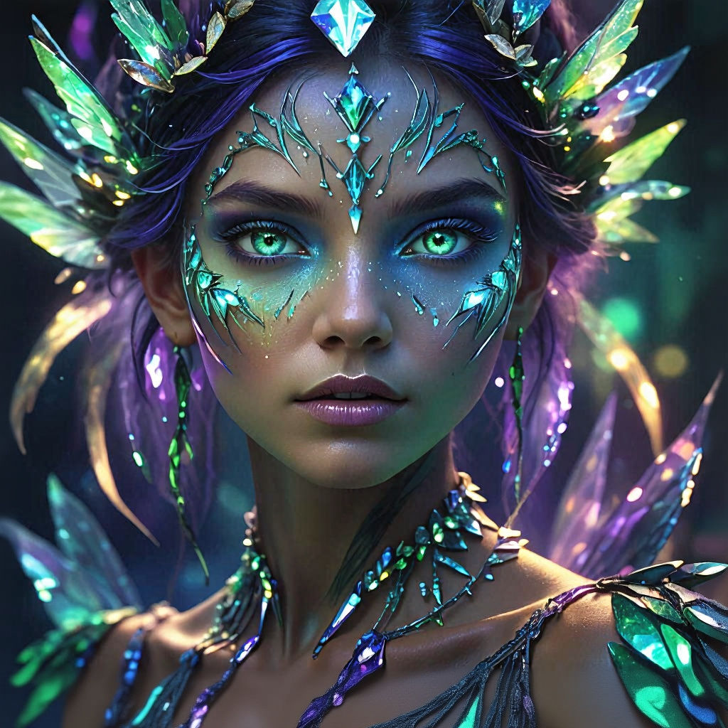 Fierce Fairy Portrait in Digital Matte Painting Style