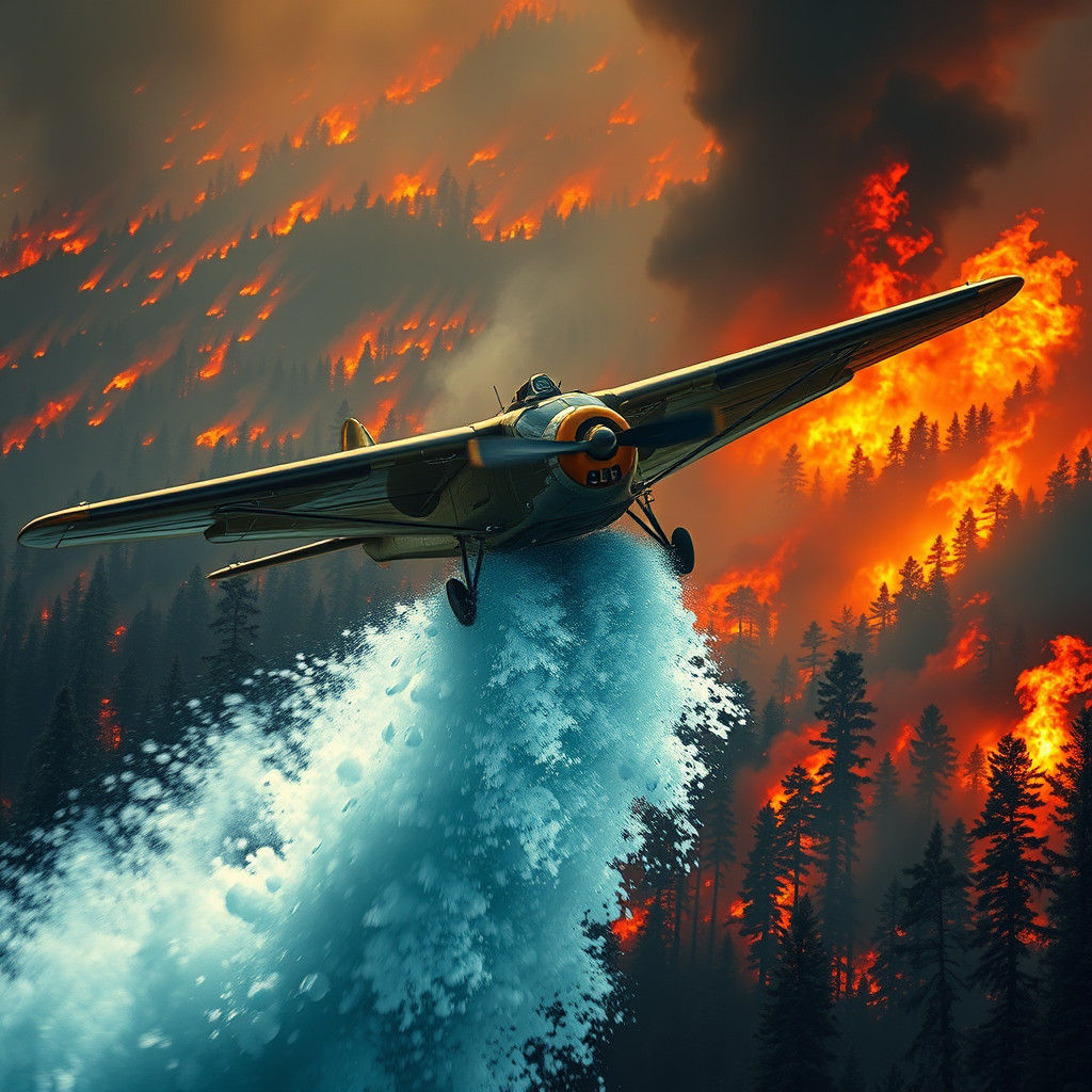 Vintage Seaplane Battles Forest Fire