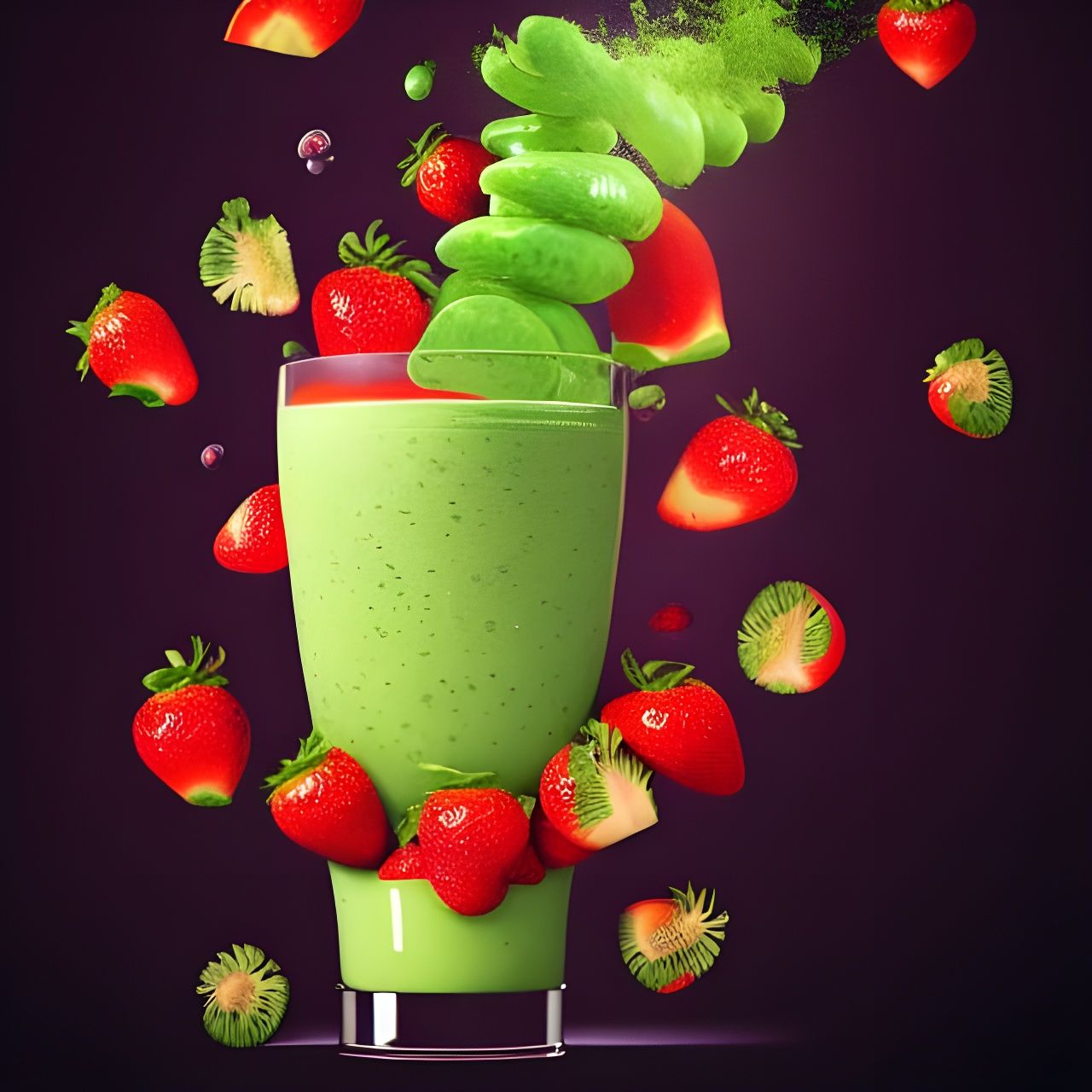 Photorealistic Fruit Smoothie Tornado in 8K
