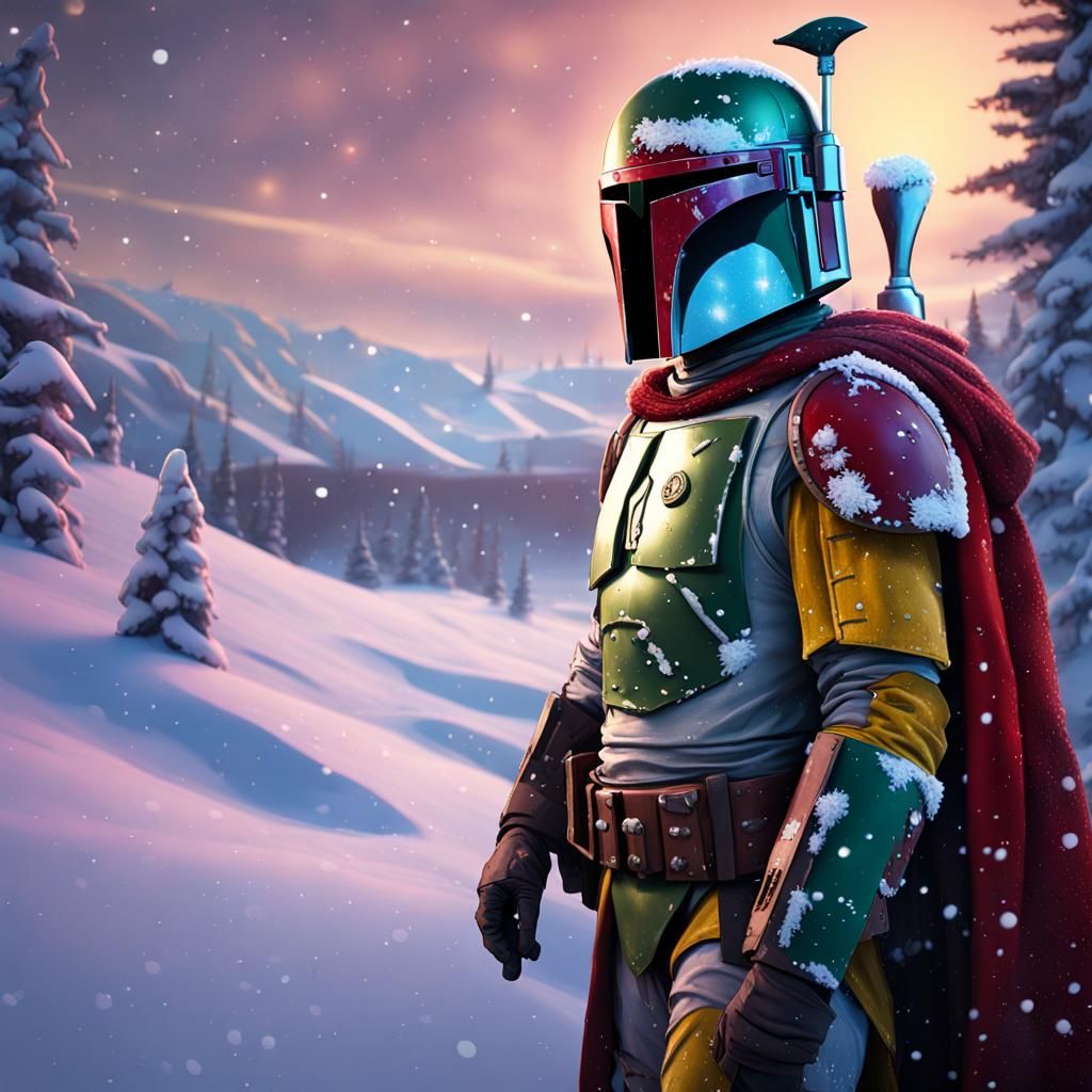 Boba Fett as Santa Claus: Dark Fantasy Concept Art