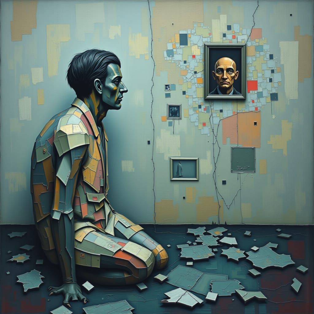 Glitchwater Portrait: Lost Identity in Surrealism