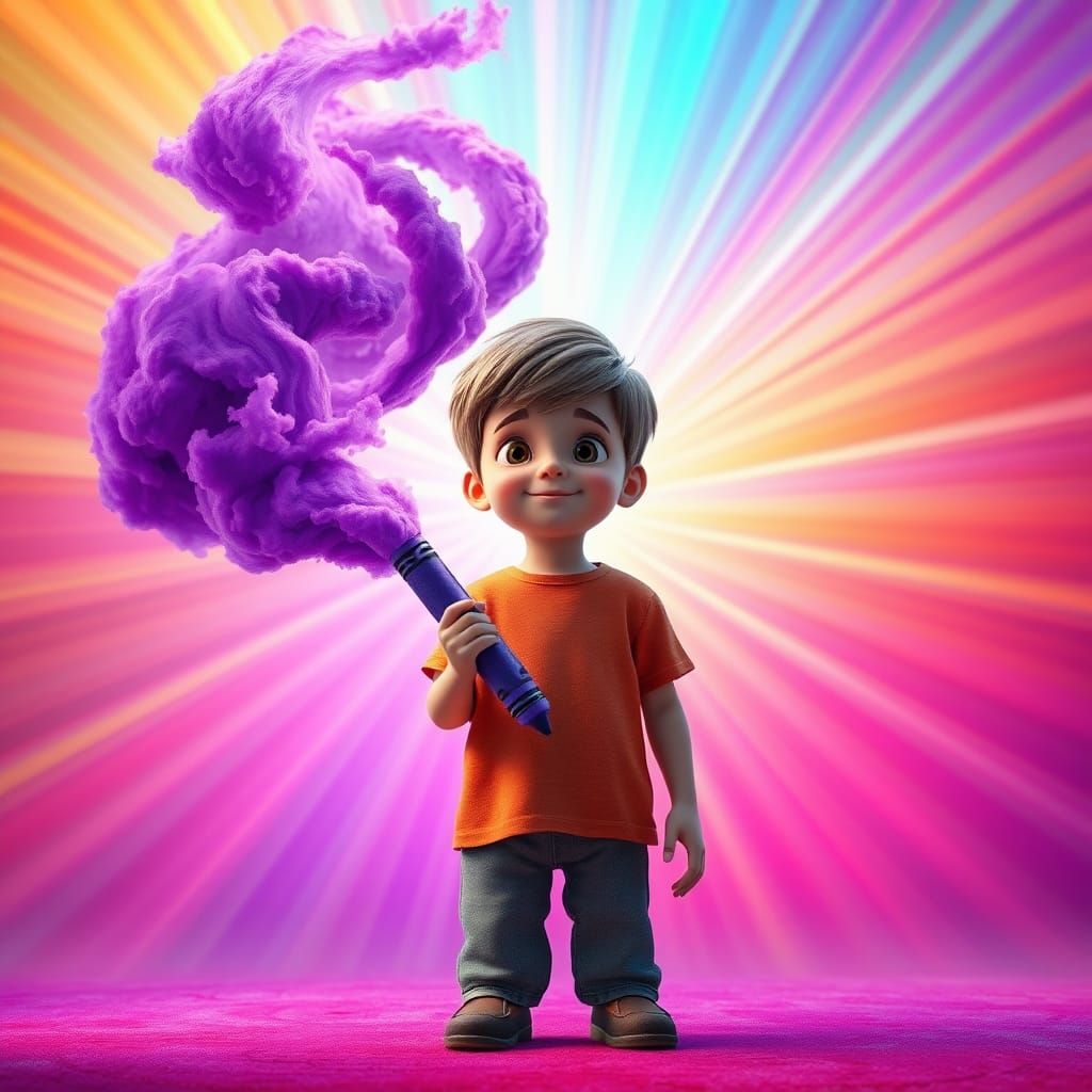 Harold and the Purple Crayon in 3D Rendering