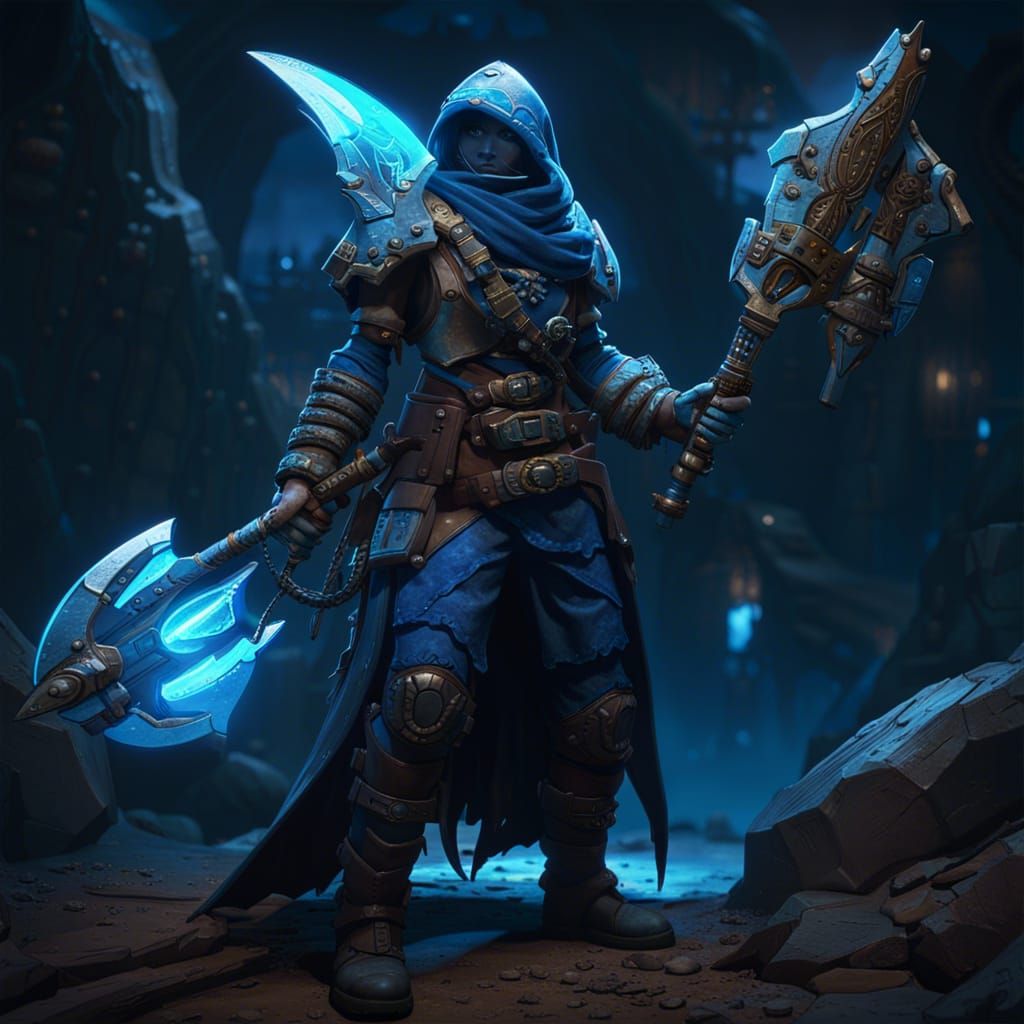 Dark Fantasy Bounty Hunter with Boomerangs