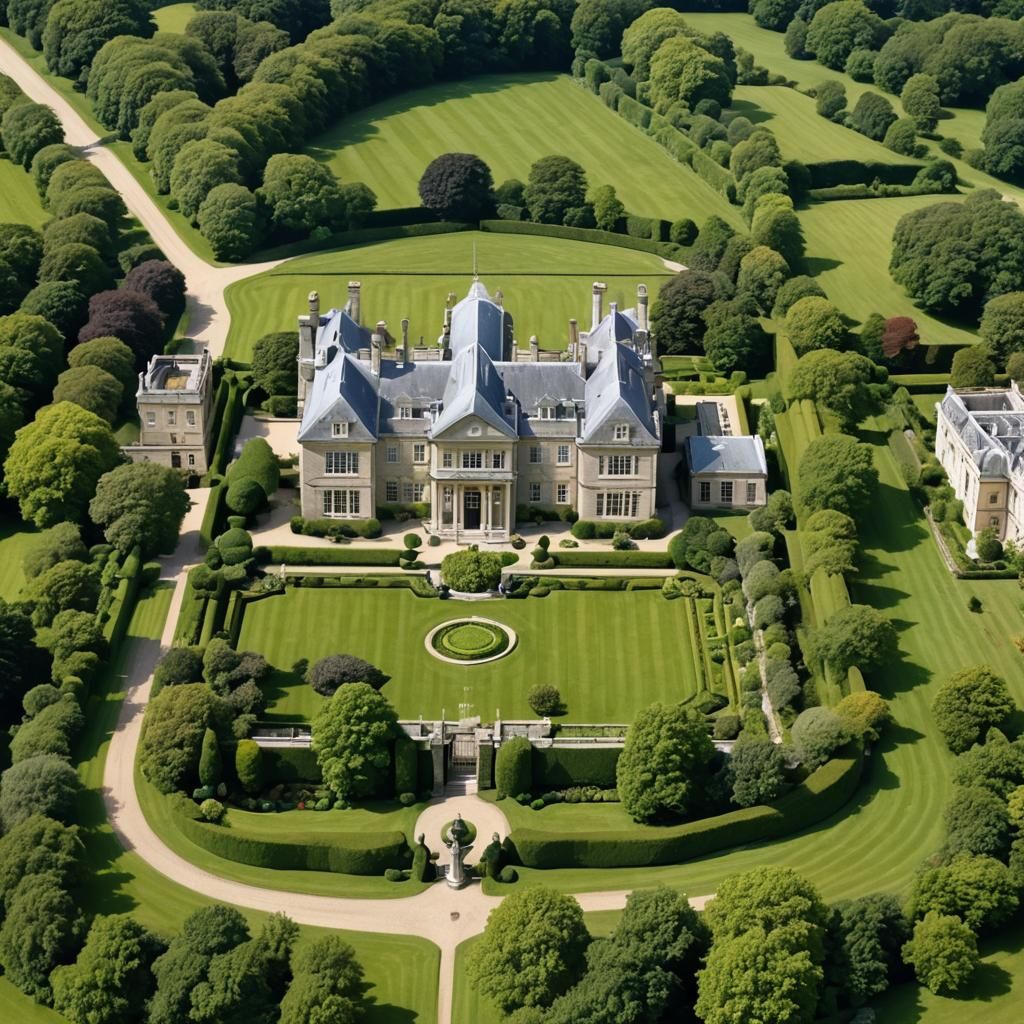 Majestic English Manor House in French Château Style
