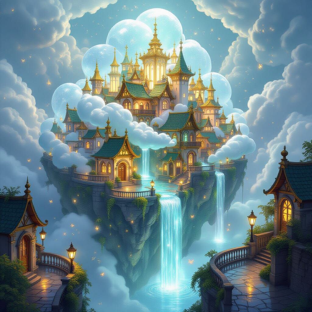 Crystal Cloud City: A Fantasy Realism Vision