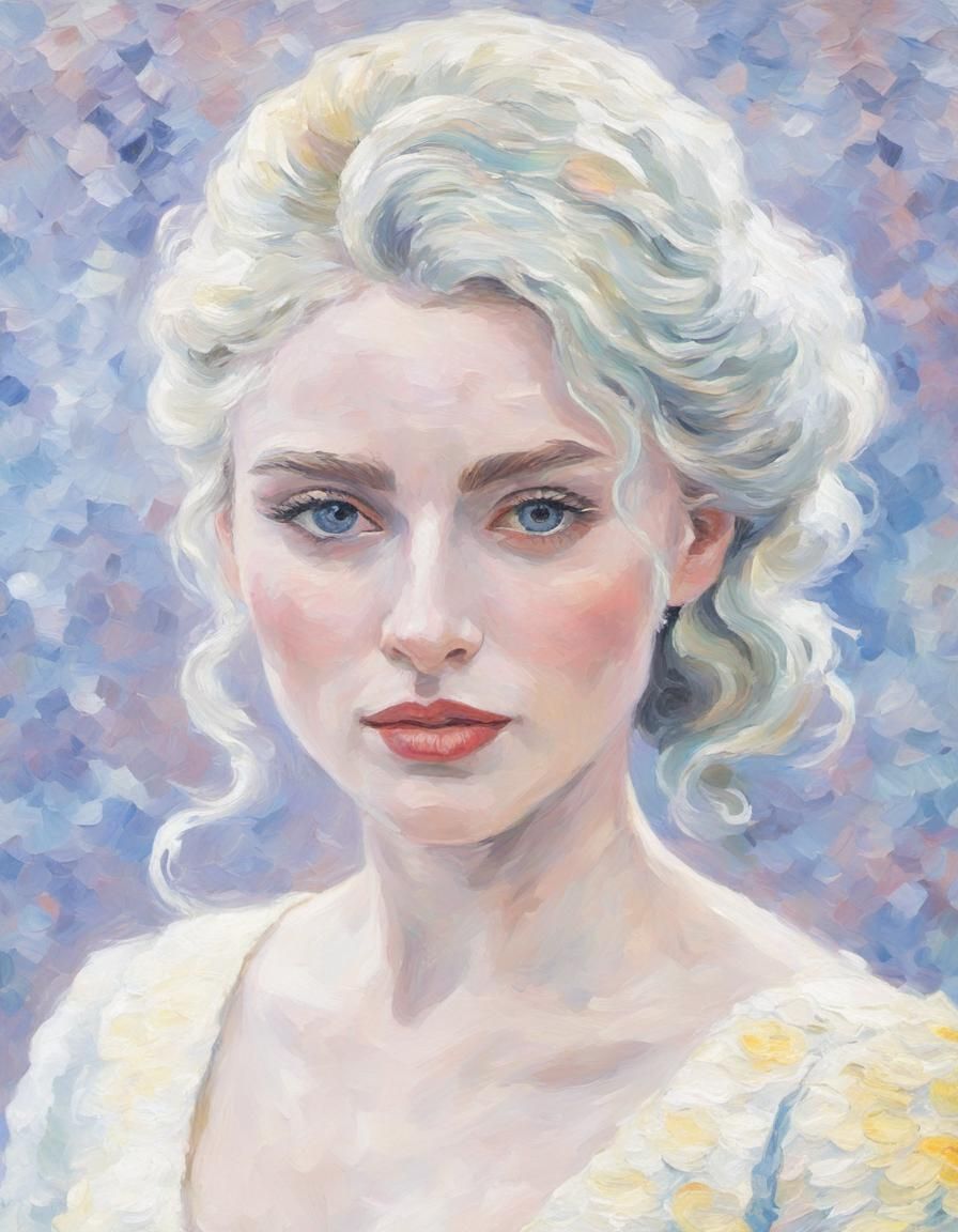 Stunning Woman in Post-Impressionist Impasto Oil Painting