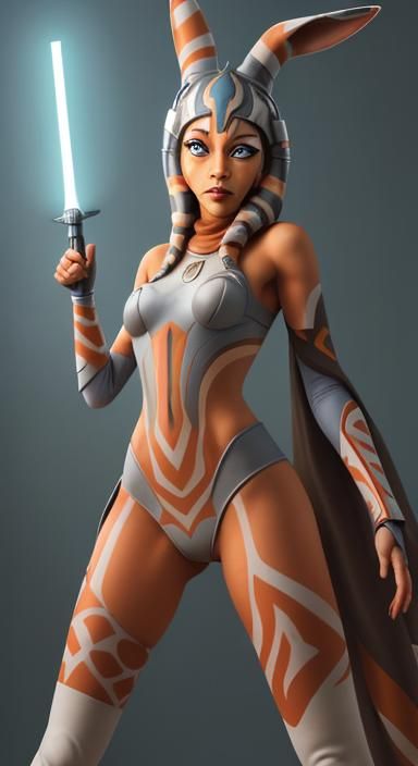 Ahsoka Tano as a Bunny: AI Reimagining