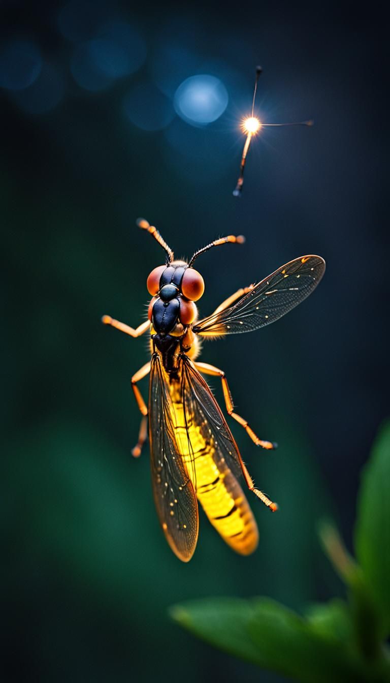 A flash of hope - photo of a firefly close-up macro , firefl...