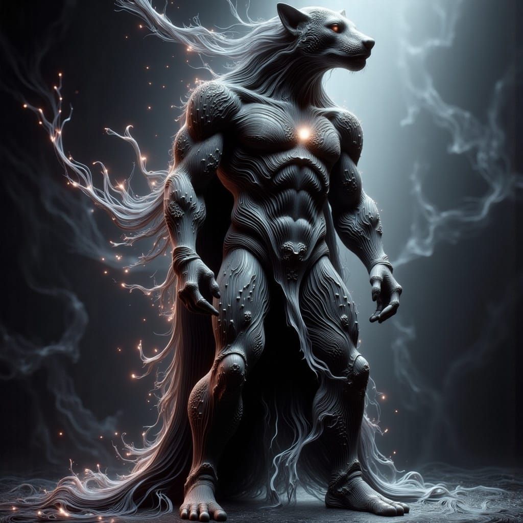 Soldier Standing Guard with Spectral Echo Effect