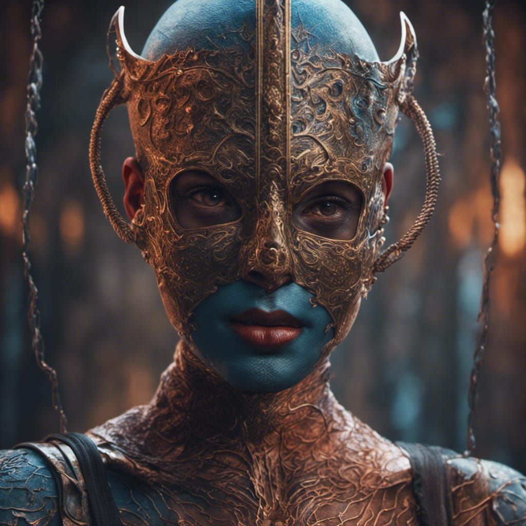 Freedom Woman Inmate Mask: Detailed Matte Painting