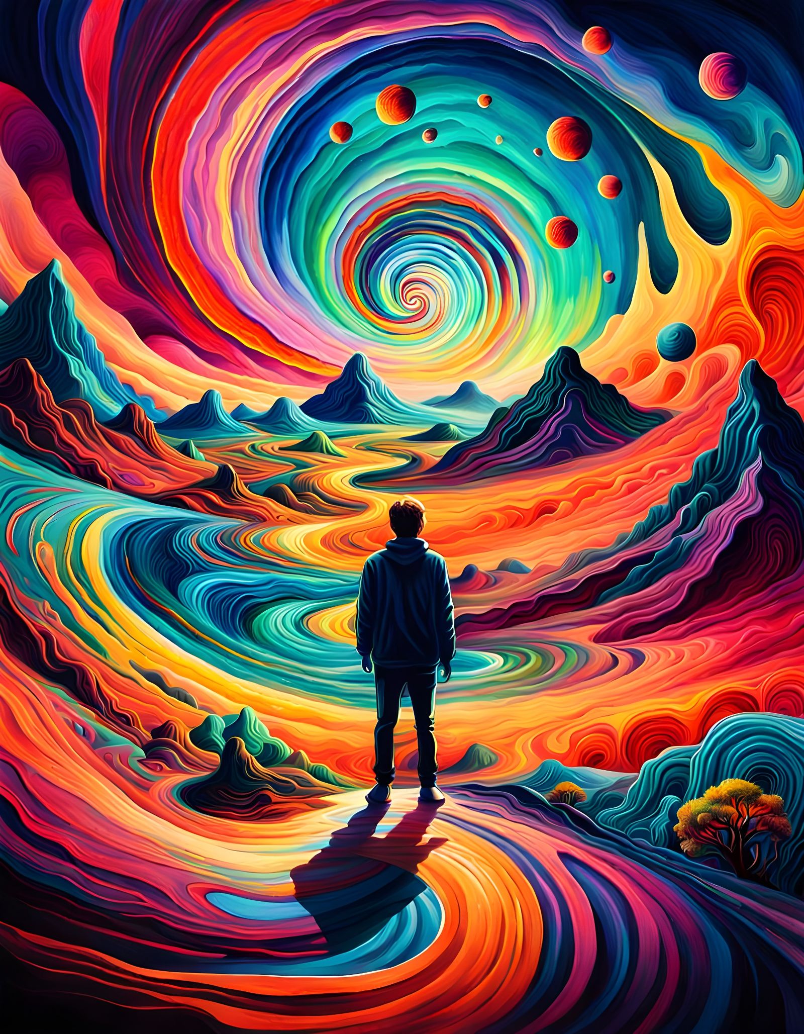 Beyond the Threshold: A Gouache Masterpiece of DMT Realms