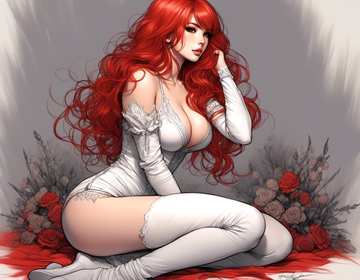 Anime Girl Portrait in Sketch Style