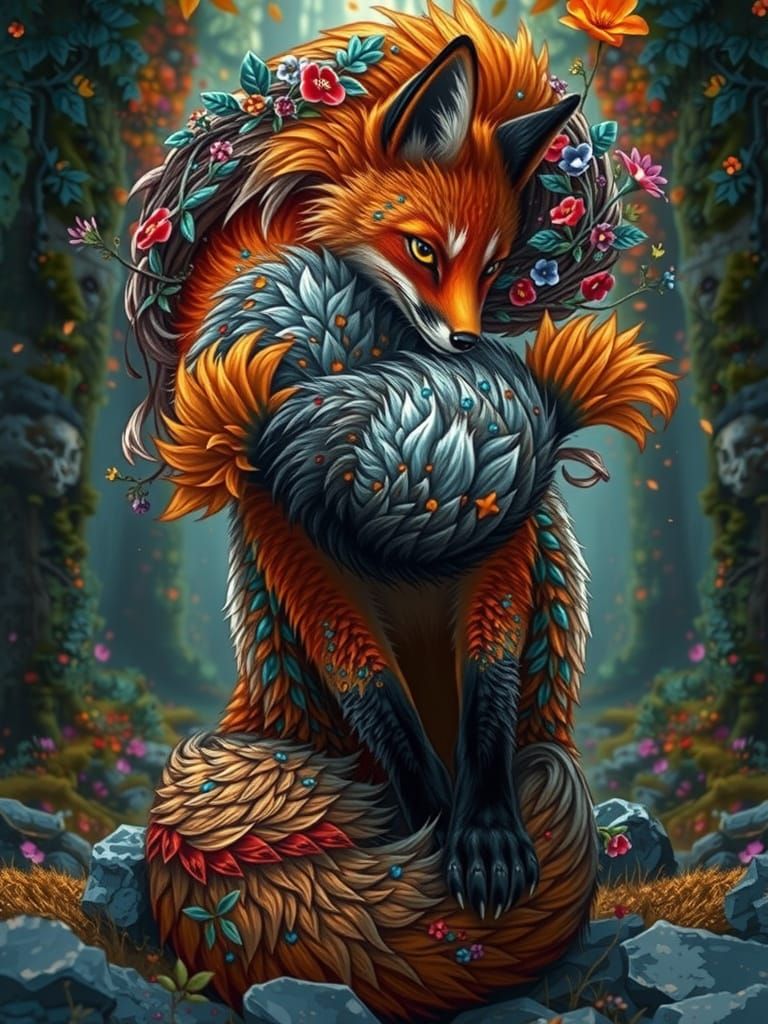 Majestic Fox Guardian of the Emerald Forest