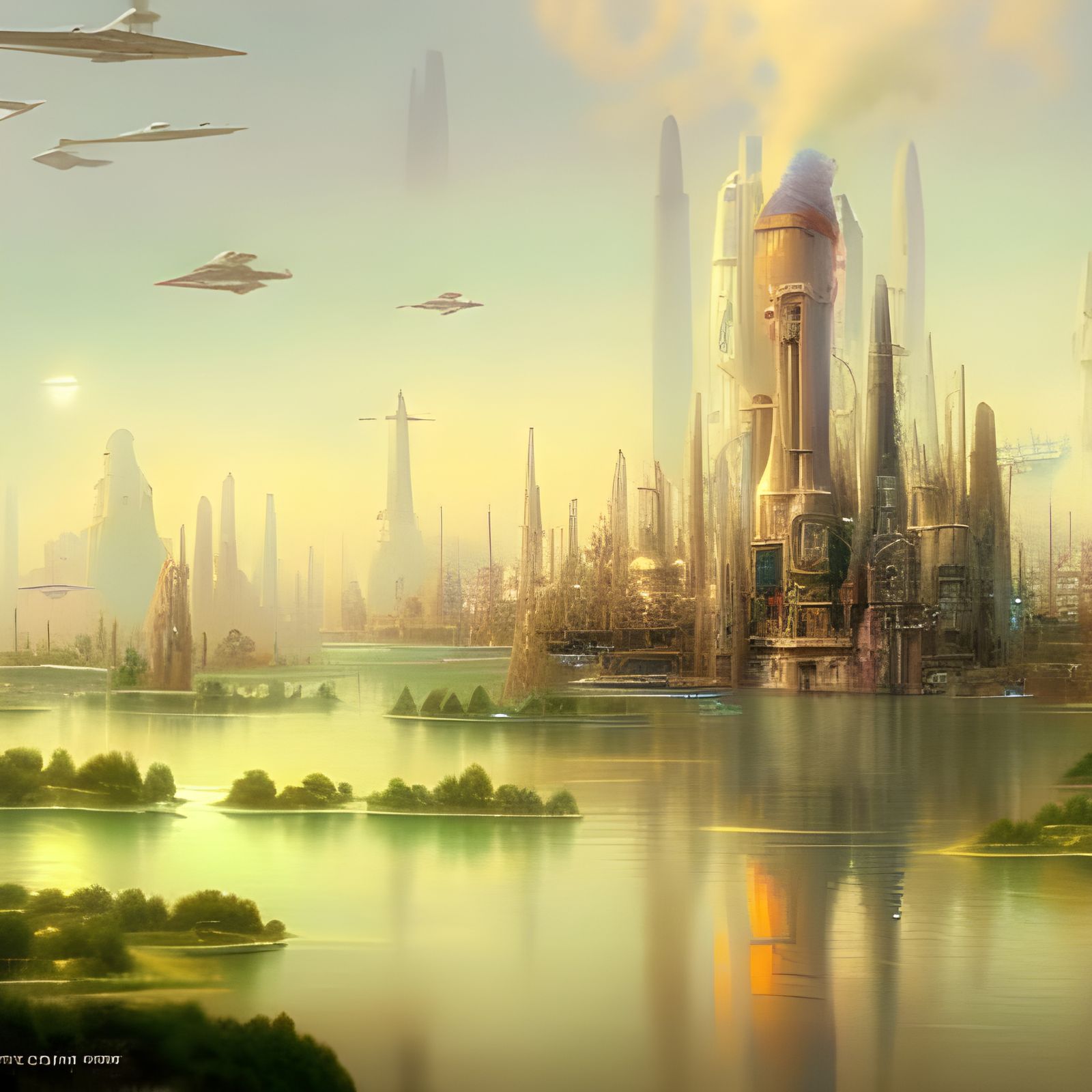 Star Wars Corporate City in Ethereal Fantasy Style