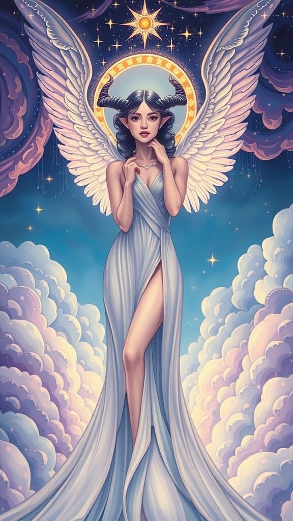 Ethereal Angel-Demon at Heaven's Gate Fantasy Art