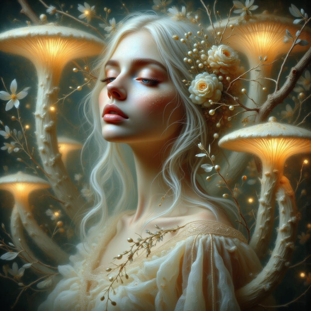 Ethereal Faery in Bioluminescent Alien Forest