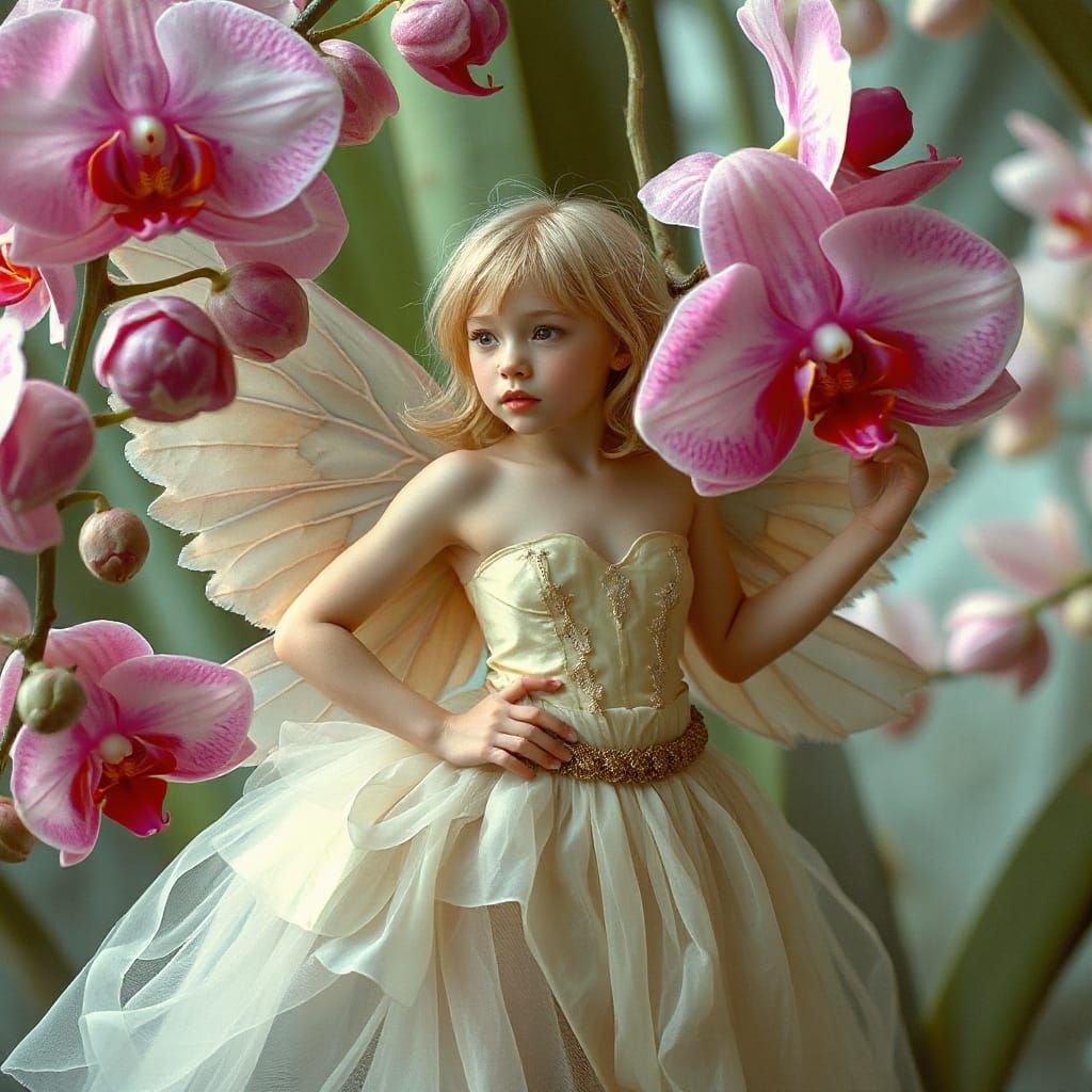 Ethereal Orchid Fairy in Dreamlike Pastel Hues