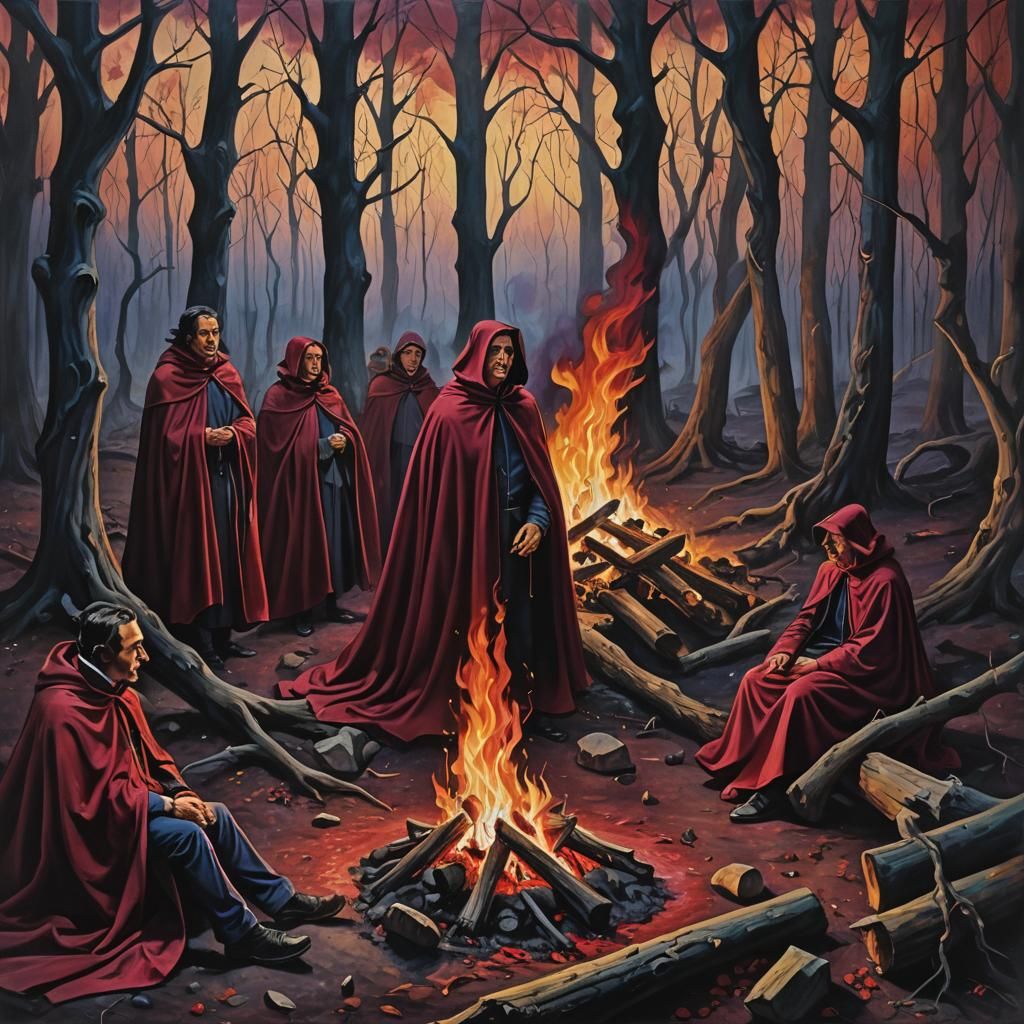 Surreal Autumn Gathering in Salvador Dali Style