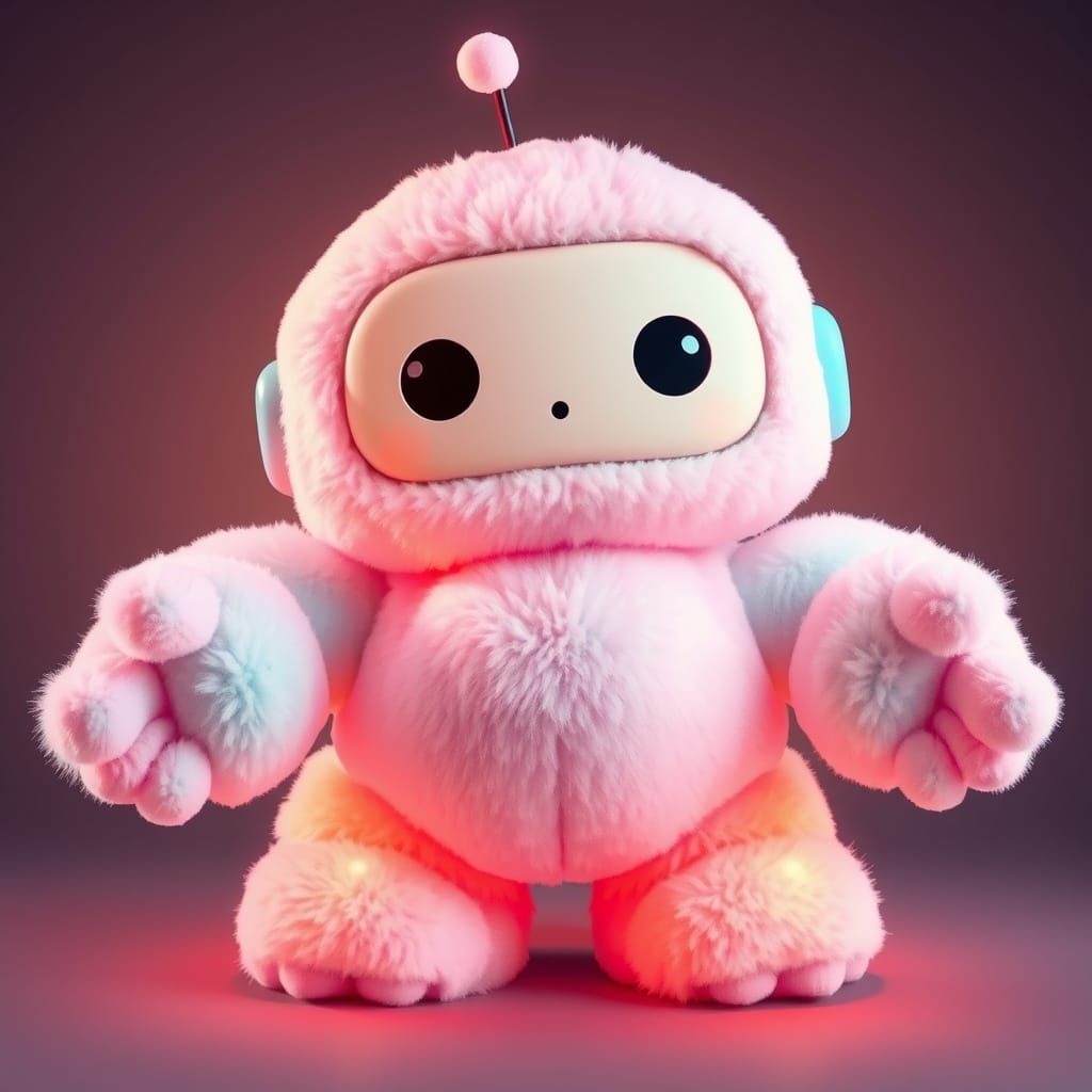 Surreal Pastel Robot Invites Snuggles with Soft, Rounded Edg...