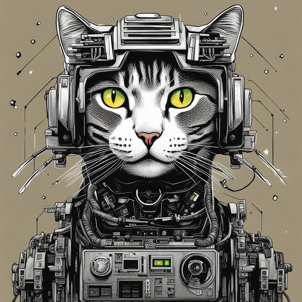 Cyborg Cat Generated by AI