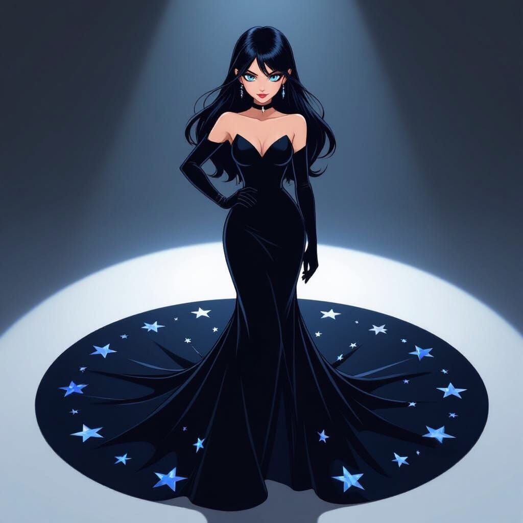 Marinette Dupain-Cheng in Dramatic Black Gown