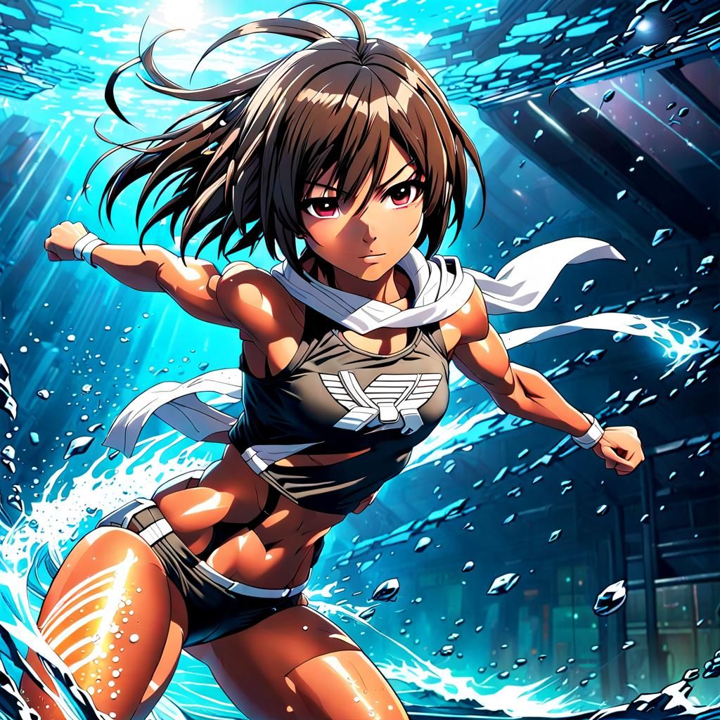 Muscular Mikasa Battles Aliens in Dystopian City