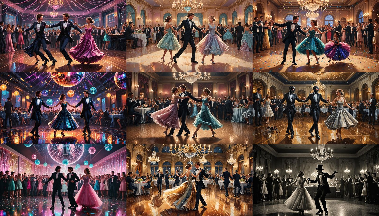 Spiders Dancing in Formal Wear