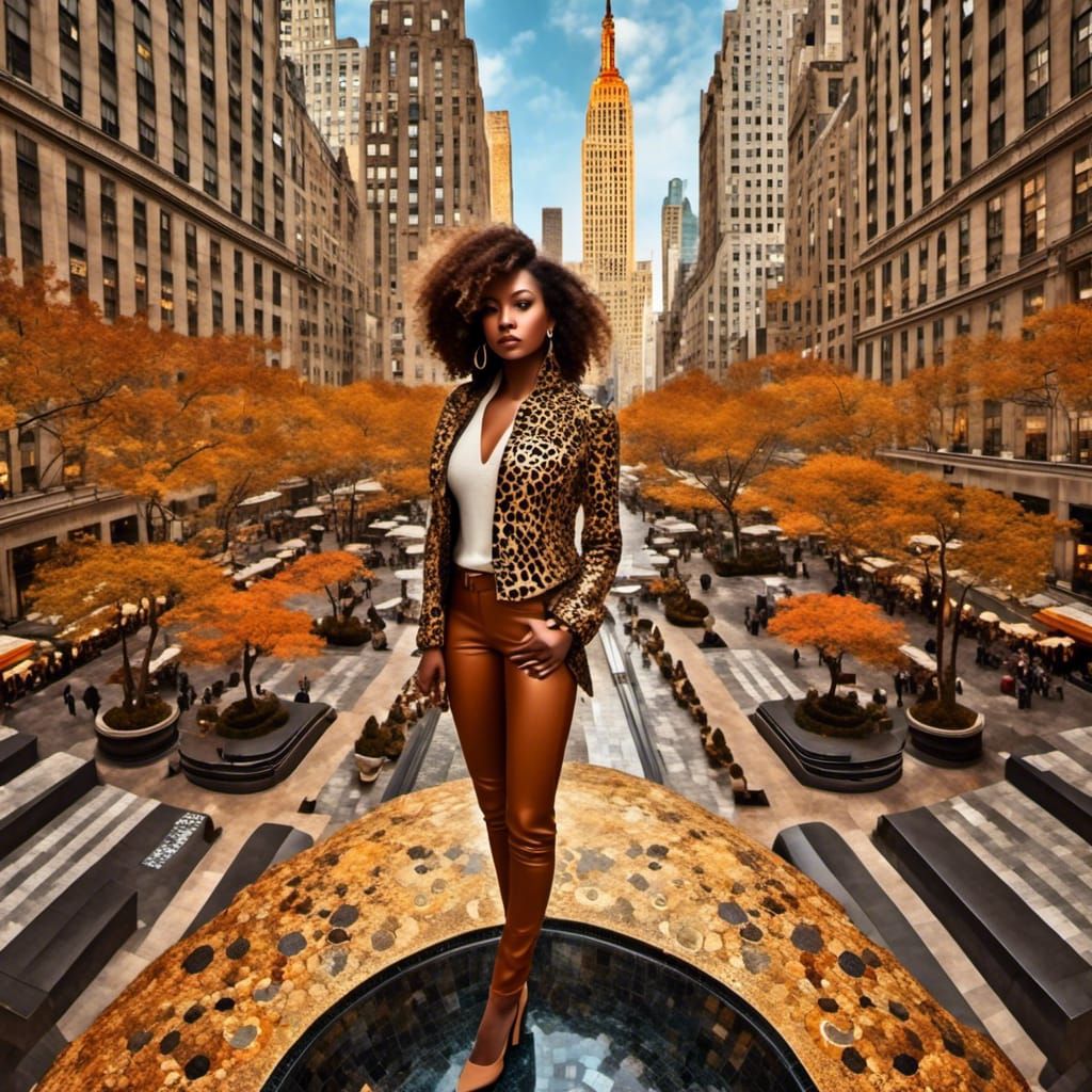 Powerful Woman in Cheetah Print Jacket, Ultra 4K