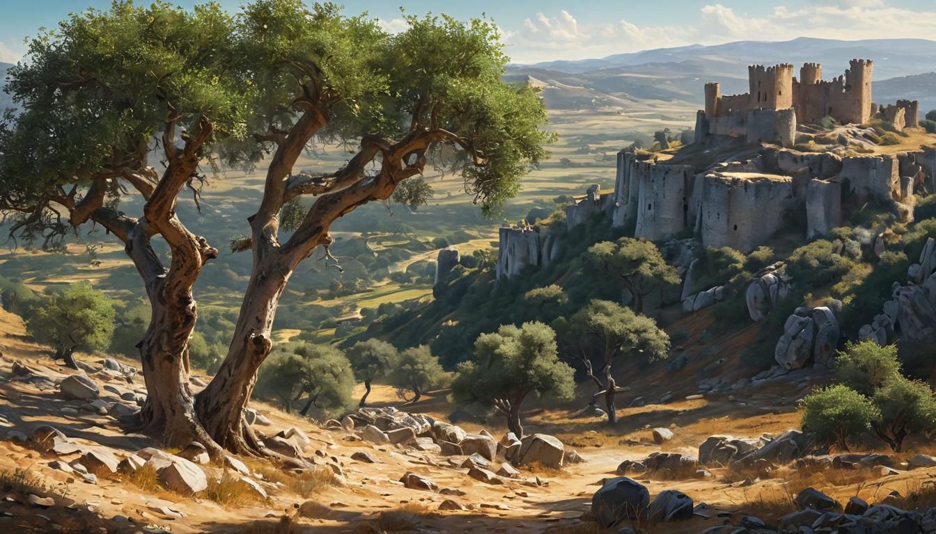 Ancient Castle Ruins Overlook Portuguese Valley