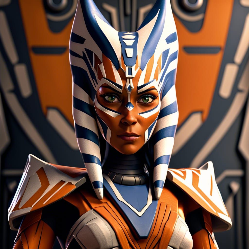 Realistic Ahsoka Tano in Detailed Comic Style