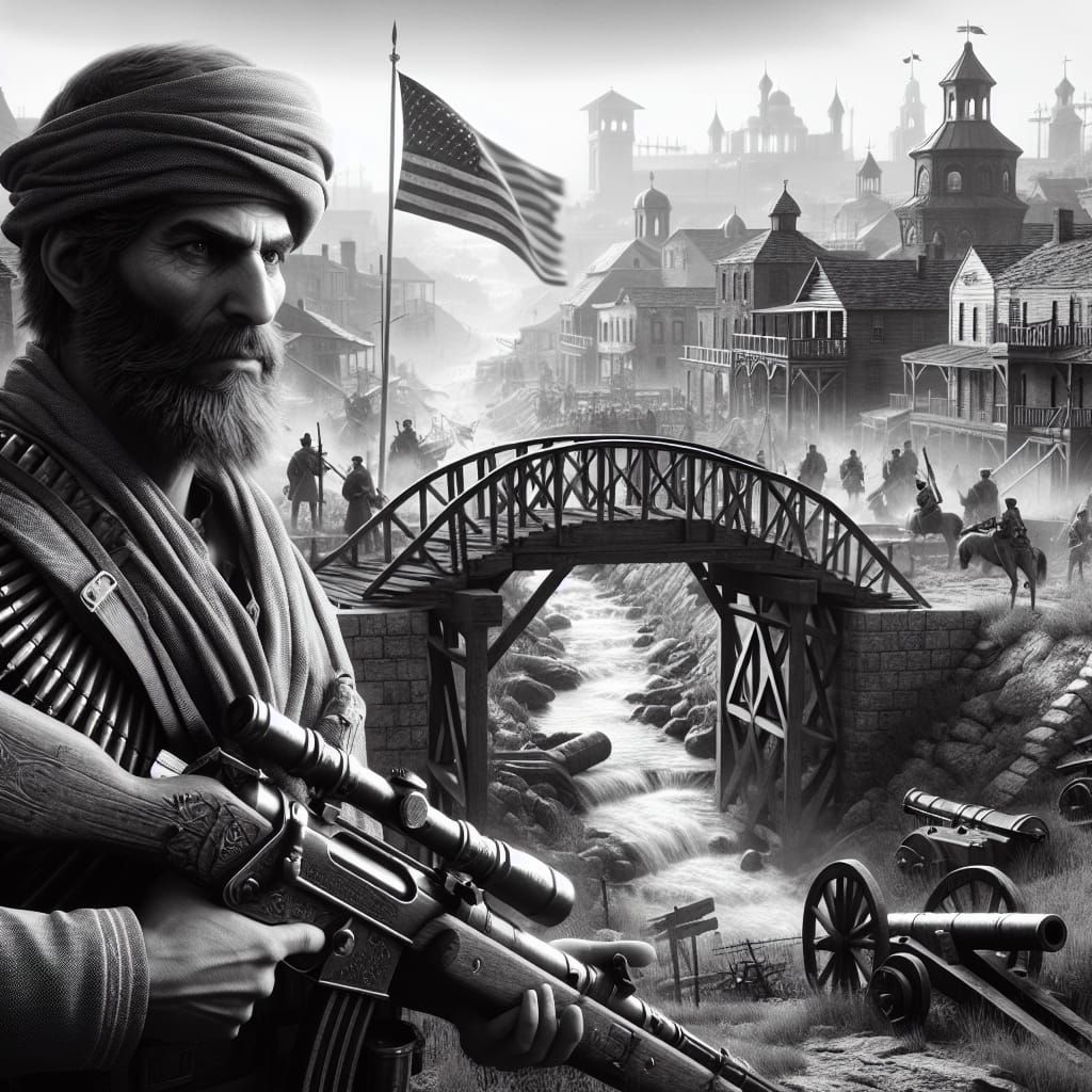 American History in Black and White 3D Render