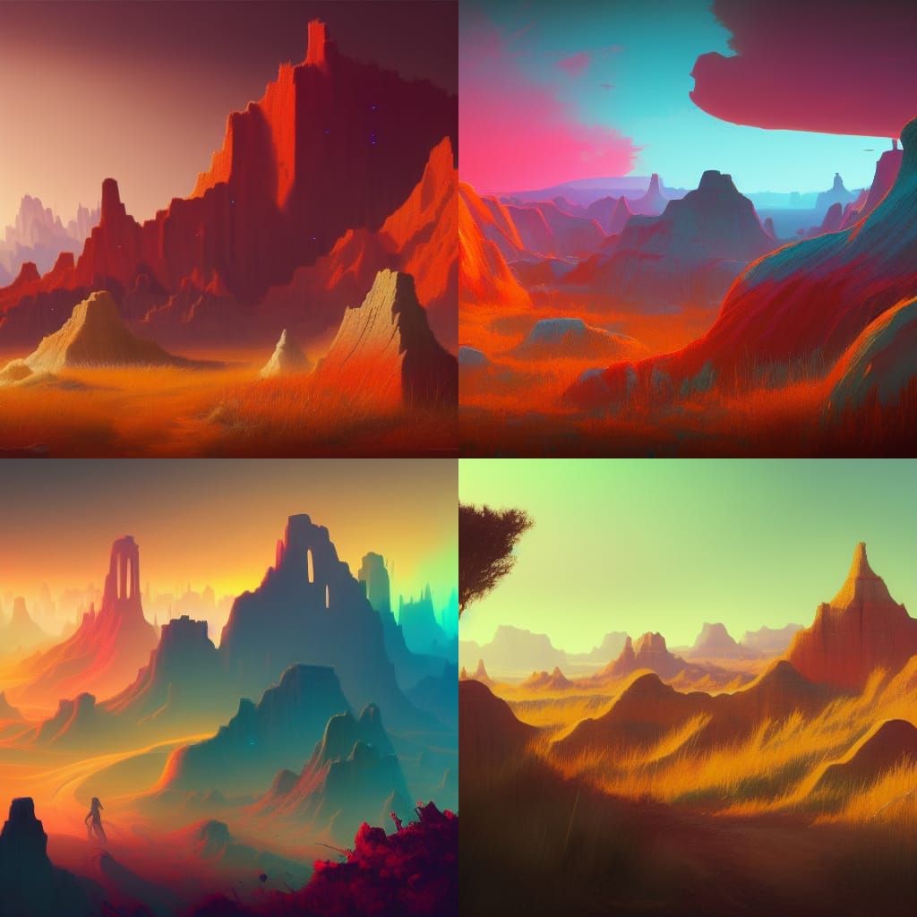 Vibrant Eldritch Badlands Concept Art