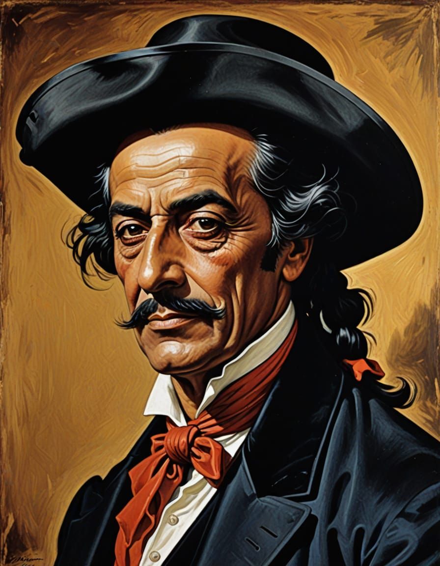 Renaissance-Style Scaramouche Portrait in Quattrocento Aesth...