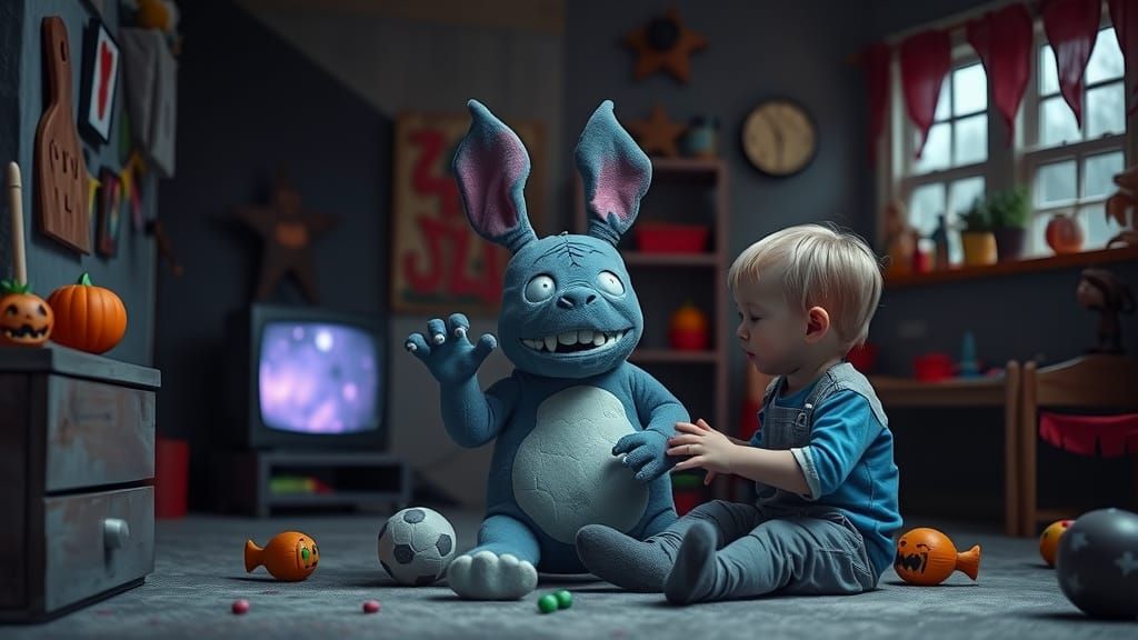 Child's Playroom with Zombie Totoro, Stop Motion