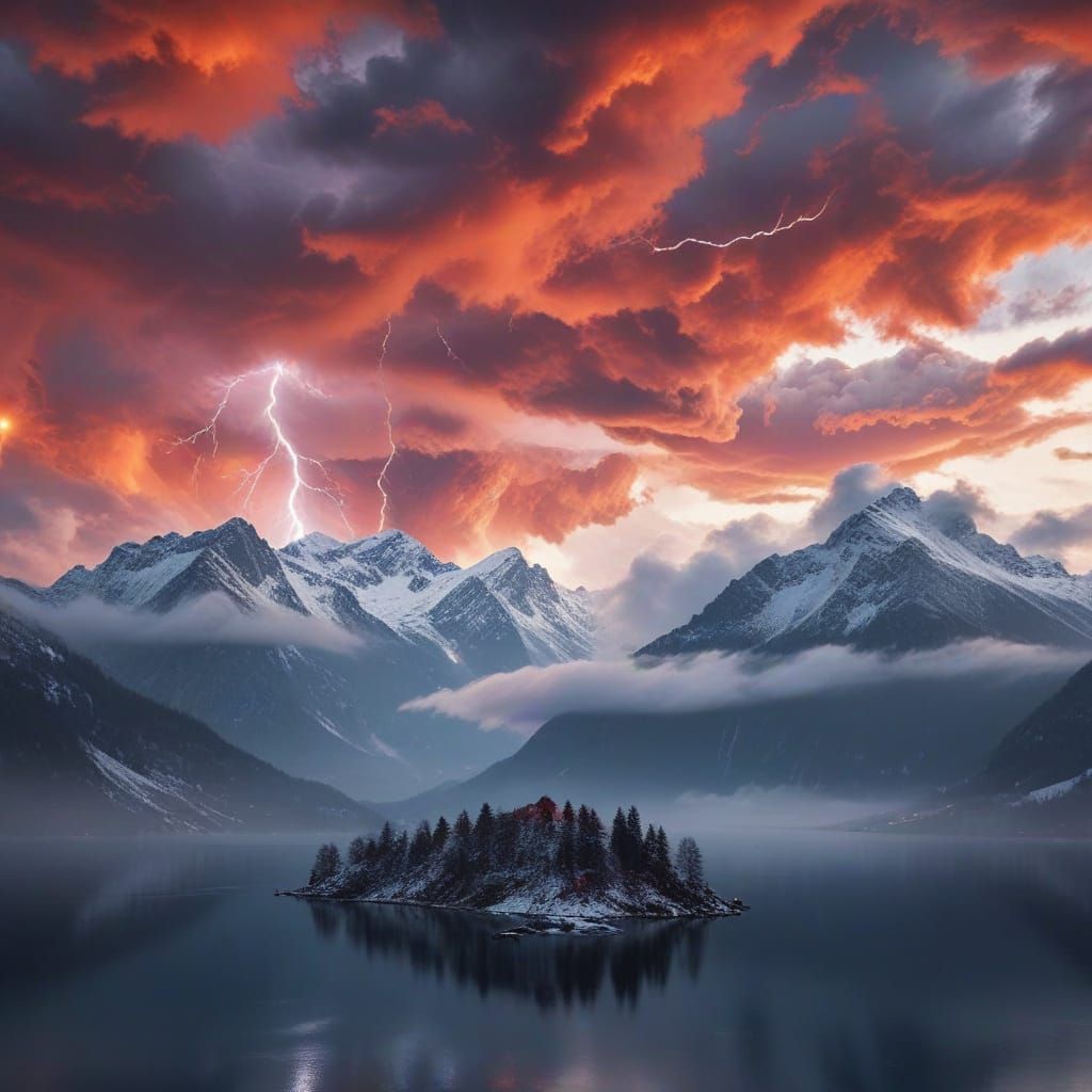 Epic Stormy Swiss Winter Landscape