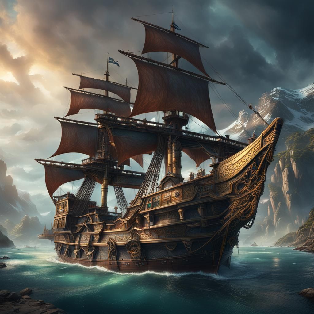 Pirate Frigate 'Schandthrax' Matte Painting