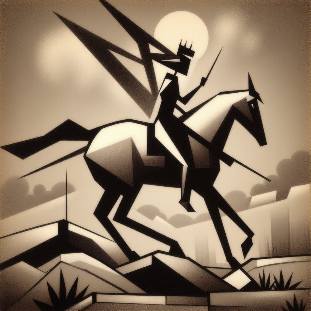 Don Quixote's Battle with Windmills