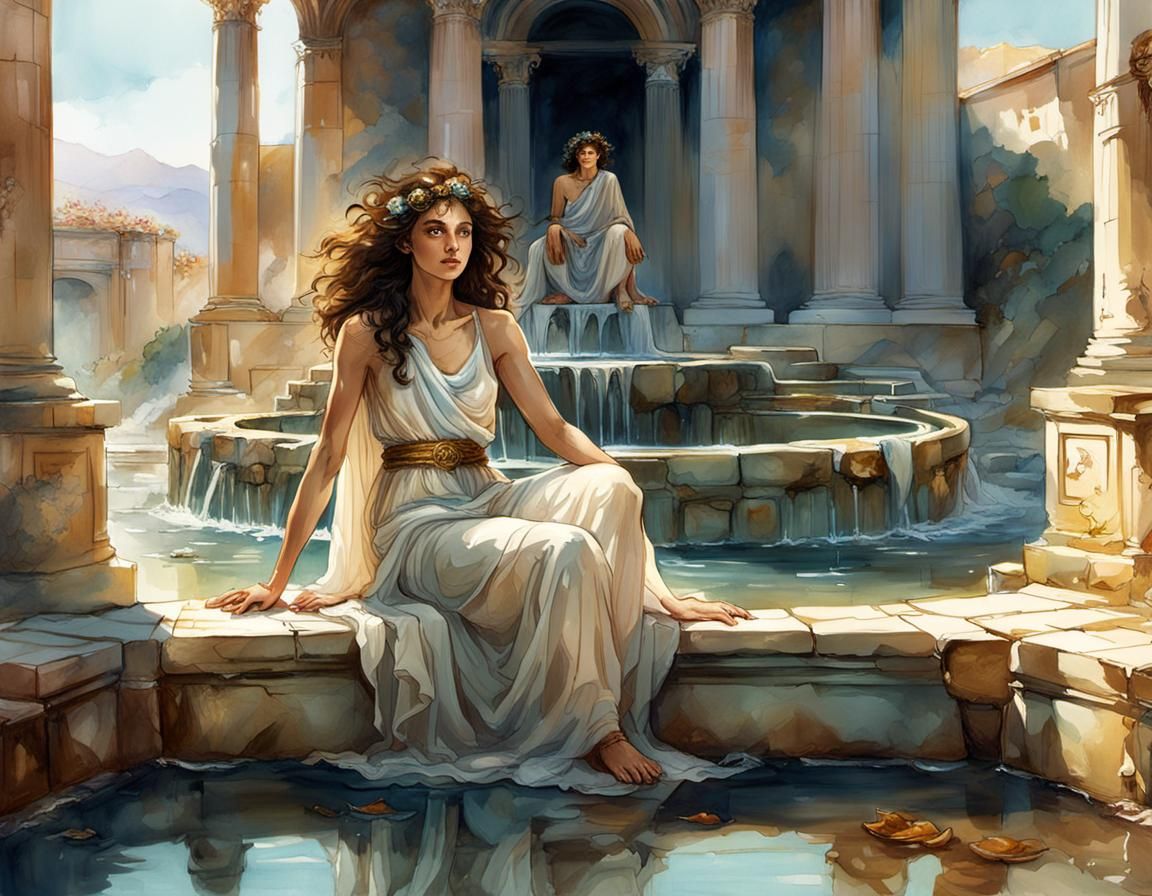 Greek Woman in Toga: DreamWorks Animation Watercolor