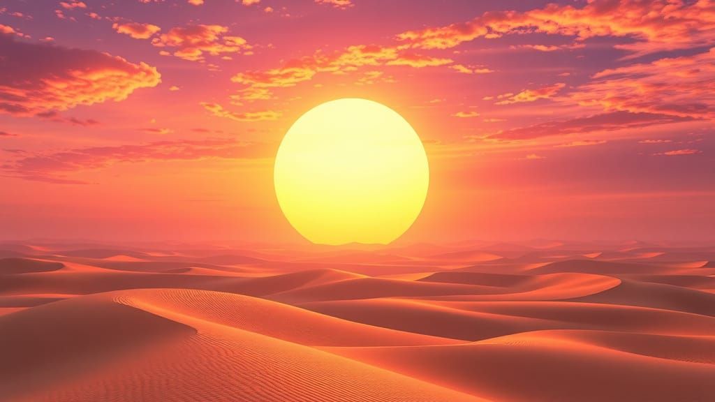 Vibrant Desert Dreamscape in Cyberpunk Style