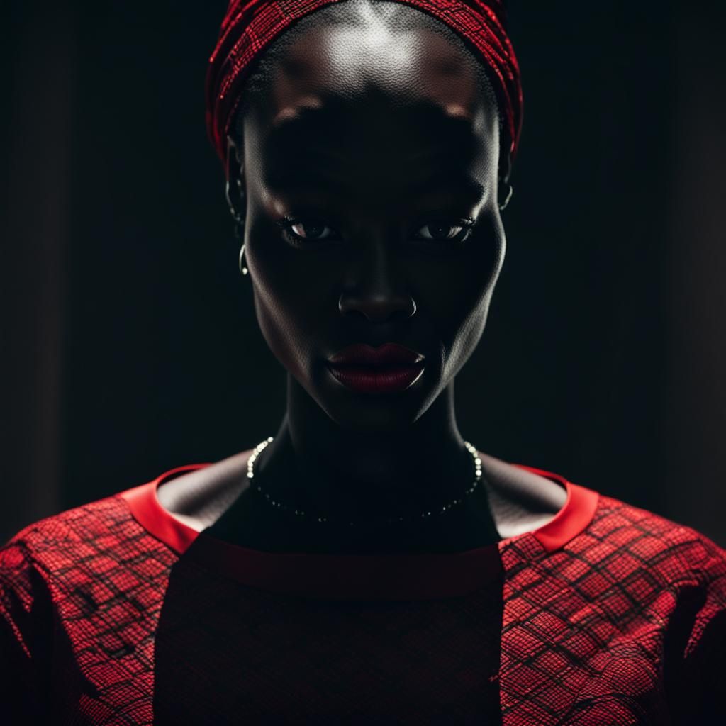 African Woman in Shadow: Professional Photography with Bokeh
