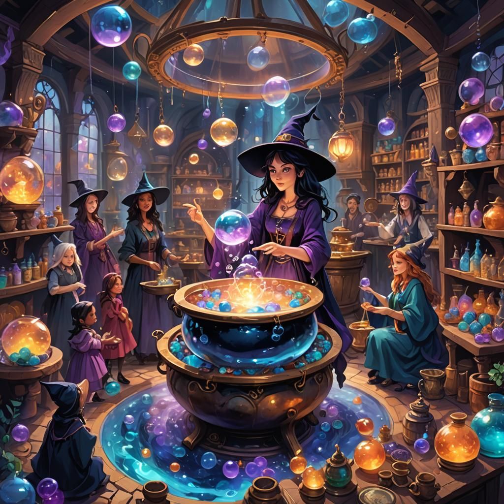 Magic Shop Gathering in a Fantasy Realm