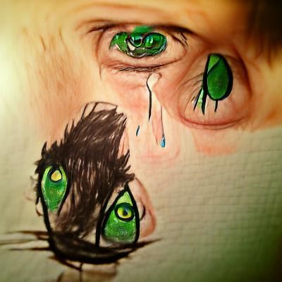 Boy with Green Eyes Cries Missing Someone